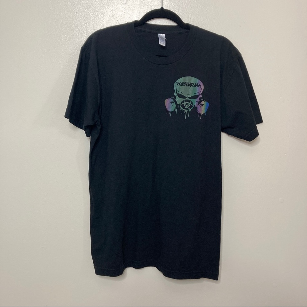 American Apparel Black Skull Print T Shirt Mens Size L